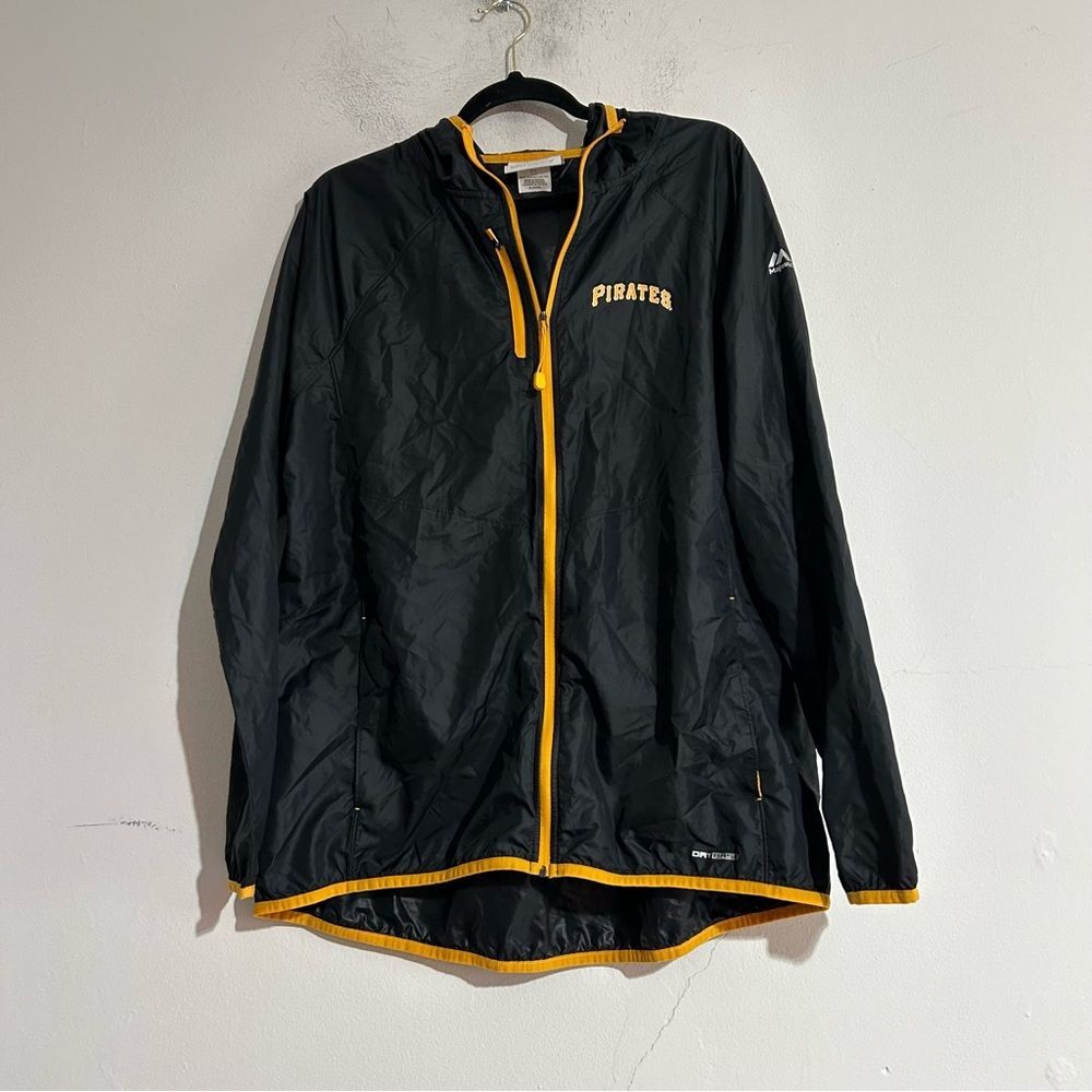 Majestic Pittsburgh Pirates MLB Baseball Zip Up Windbreaker Hoodie Jacket XL